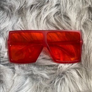 Red Oversized Sunglasses
